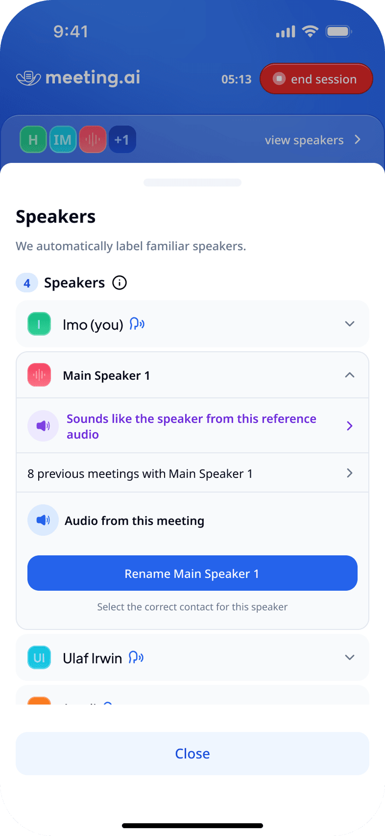 Meeting.ai app screenshot 1